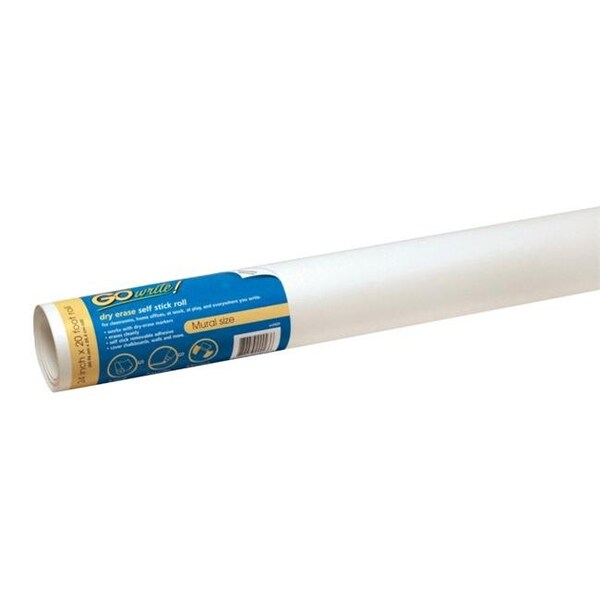 Gowrite! Go Write 24 In. x 20 Ft. Paper Flexible Dry Erase Paper Roll; White 1369552 Zoro